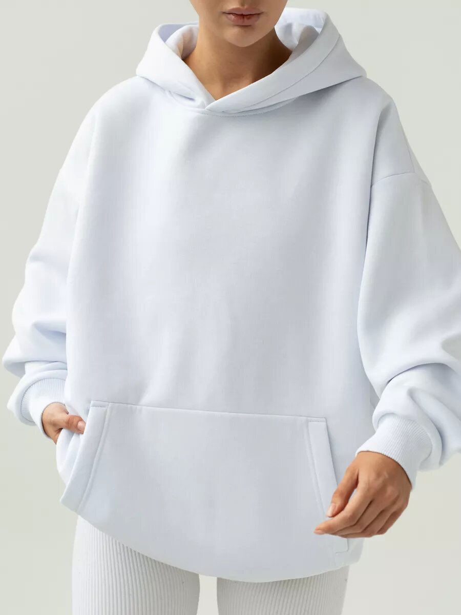 Damen nan oversized Kapuzenpullover mit Kängurutasche und dropped-shoulder Schnitt