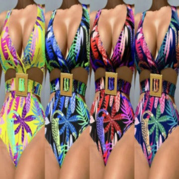 Damen Einteiliger Badeanzug mit modischem Cut-Out und eleganter Schnalle Selmira