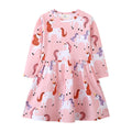 Mädchen Langarmkleid mit fröhlichem Einhorn-Design