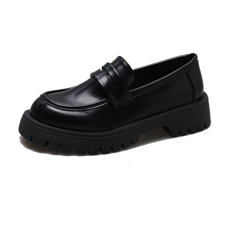 Damen nan Plateau-Loafer mit Profilsohle und Velourslederoptik