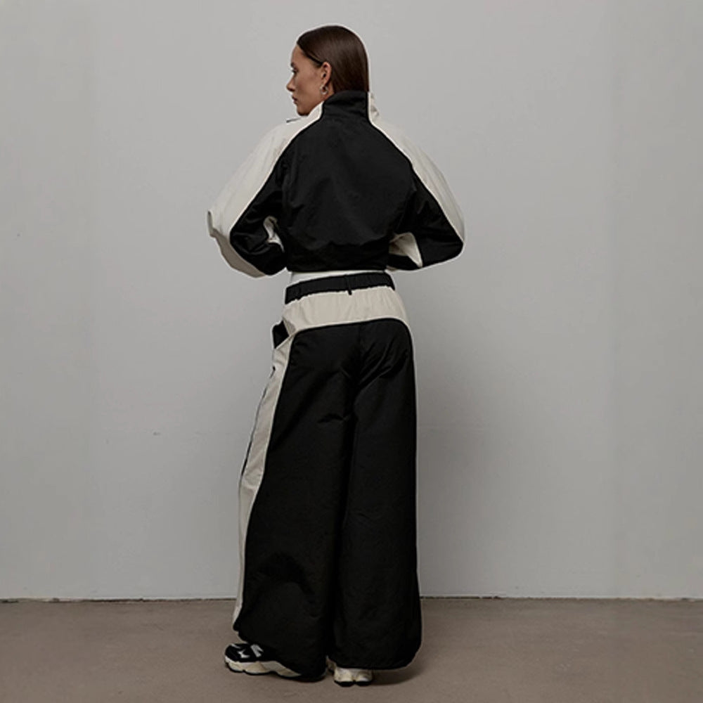 Damen nan sportive Oversize-Trackjacke mit hohem Stehkragen und Raglanärmeln