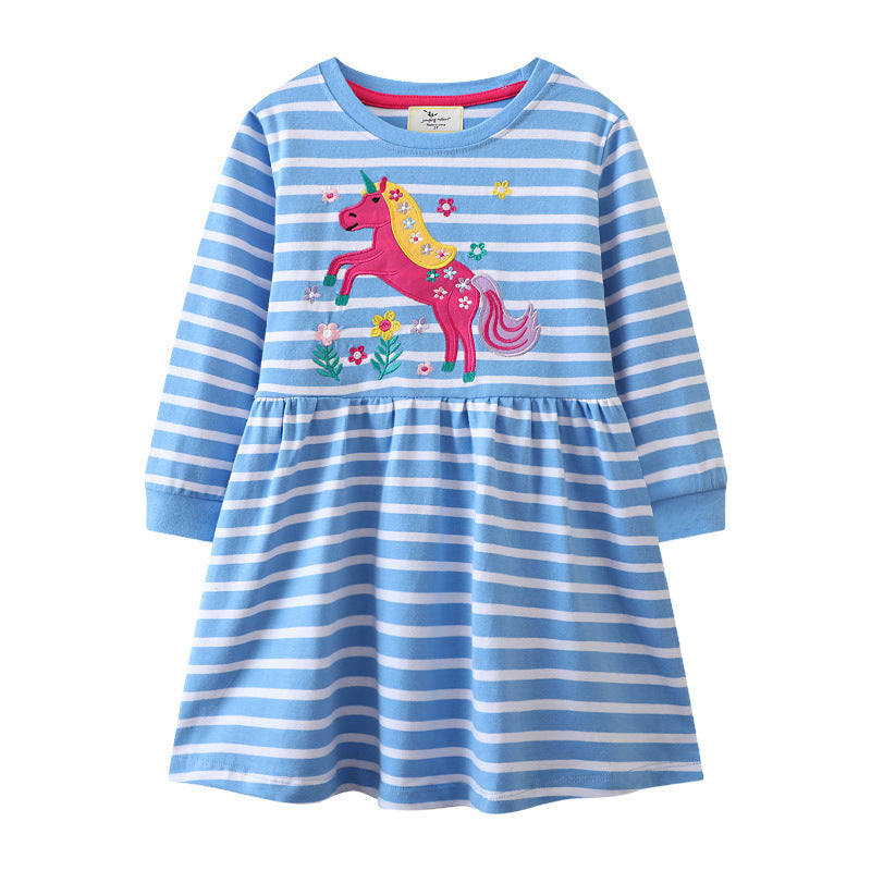 Mädchen Freizeitkleid mit süßem Einhorn-Design