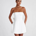Damen Cocktailkleid mit schulterfreiem Design und perlenverziertem Saum Selmira