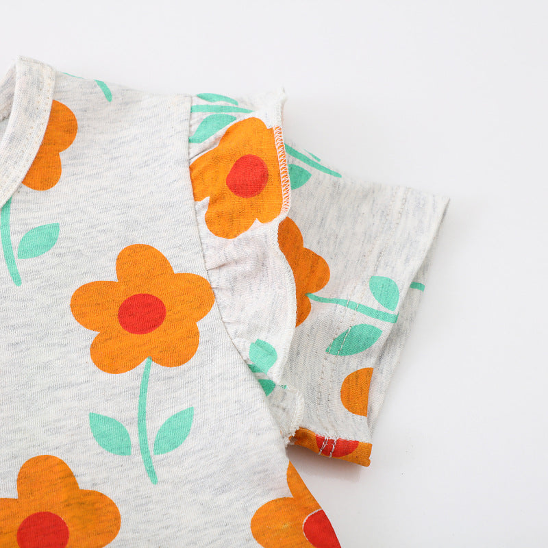 Mädchen Sommerkleid mit floralen Mustern