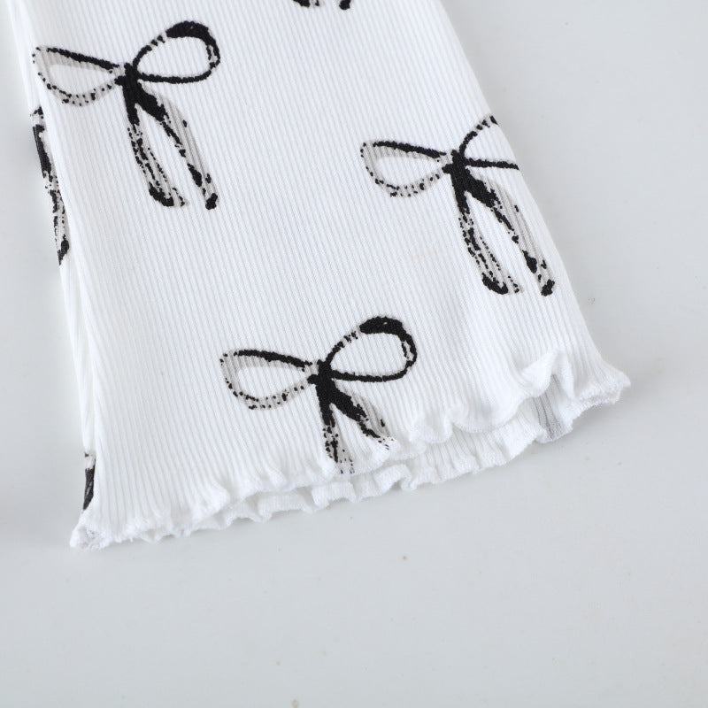 Mädchen Schlagleggings mit süßem Schleifenmotiv