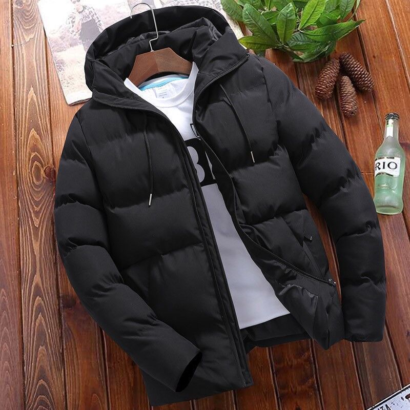 Herren nan gesteppte Thermo-Steppjacke mit Kapuze und winddichter, wasserabweisender Polyesterhülle
