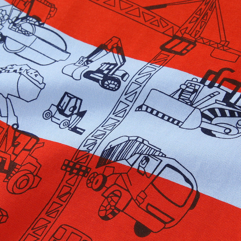 Jungen T-Shirt mit buntem Baustellenfahrzeug-Motiv