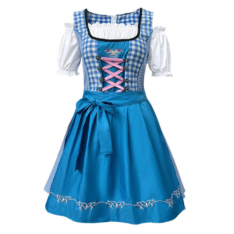 Damen nan traditionelles bayerisches Dirndlkleid mit dekorativer Schnürung und abnehmbarer Schürze