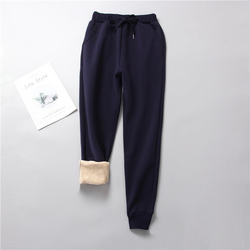 Damen nan gefütterte Therm-Jogginghose mit Kordelzug, seitlichen Eingrifftaschen und schmalem Bein