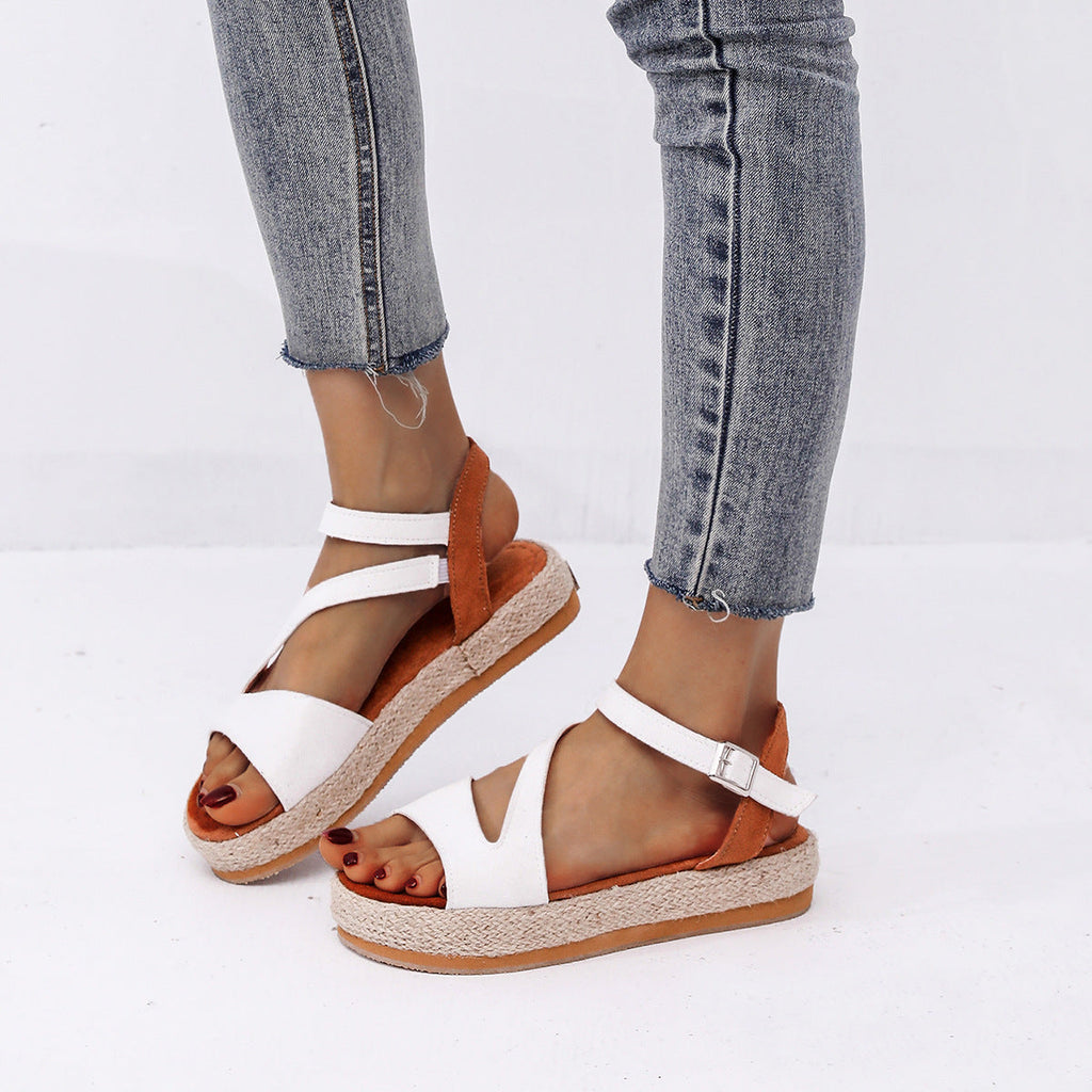 Damen Elegante und komfortable Keil-Sandalen mit verstellbarem Riemen Selmira