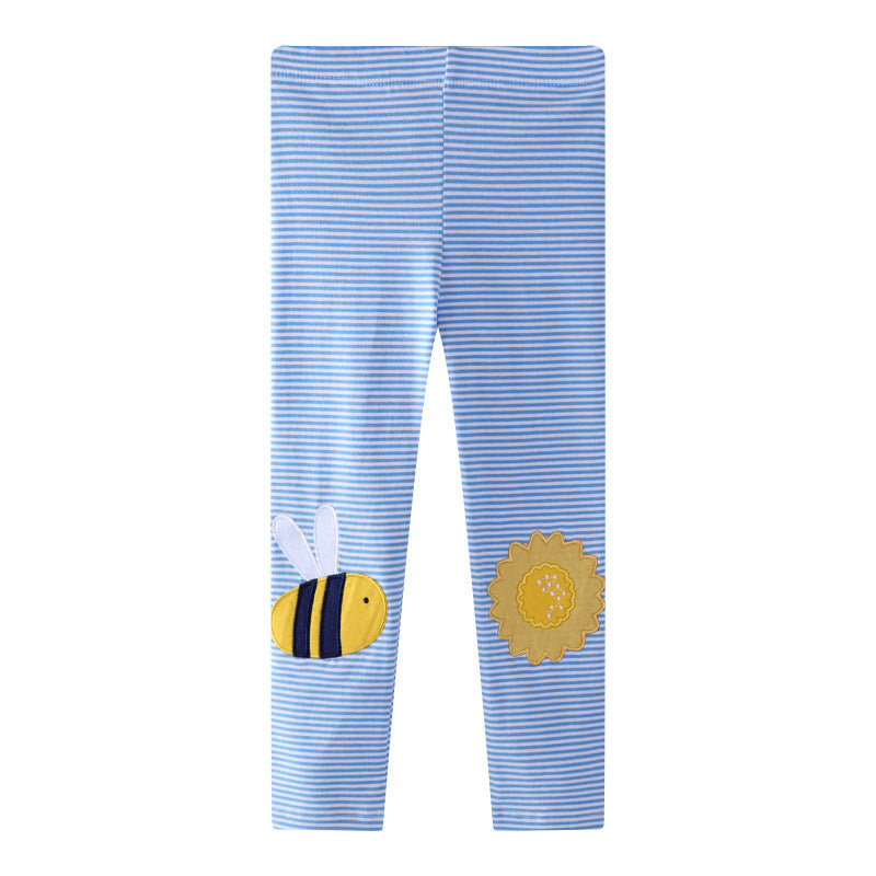Mädchen Leggings mit buntem Bienen- und Sonnenmotiv