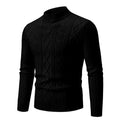 Herren nan gerippter Zopfmuster-Rollkragenpullover Slim Fit