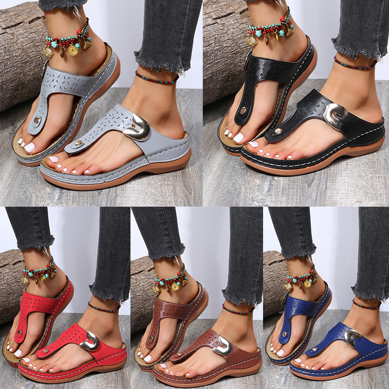 Damen Komfortable Zehentrenner-Sandalen mit modischem Riemen-Design Selmira