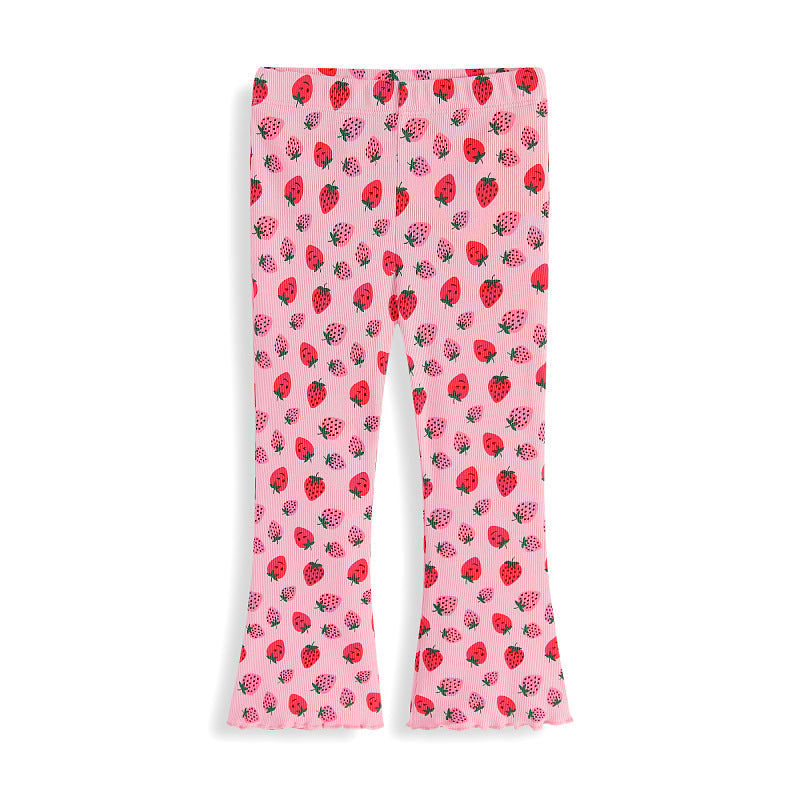 Mädchen Leggings mit fröhlichem Erdbeer-Muster