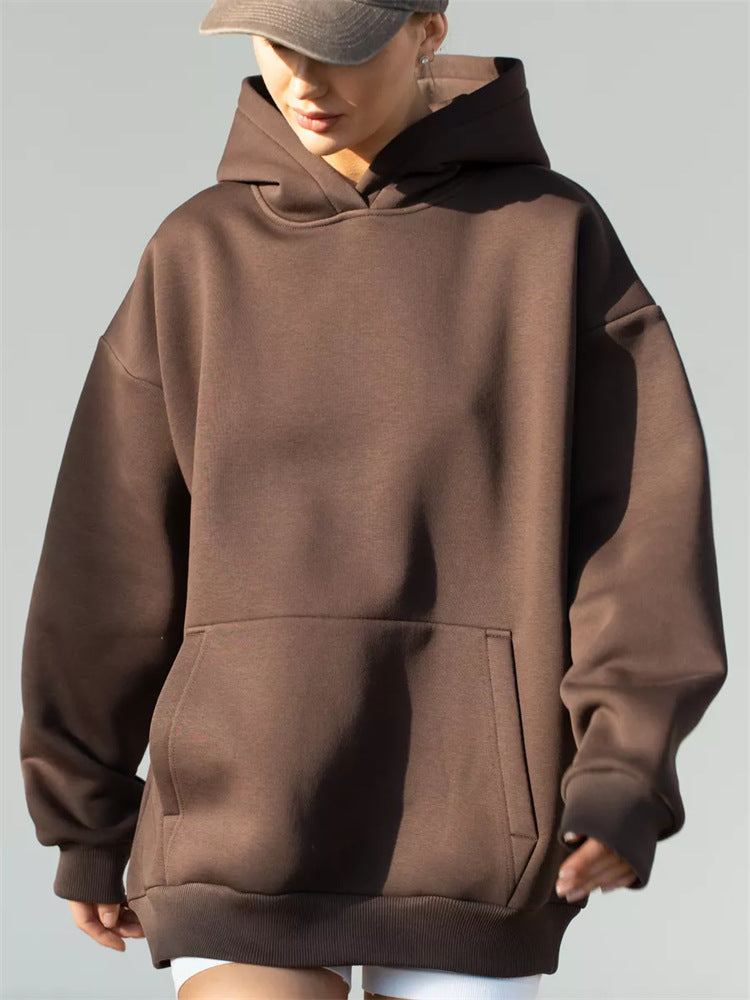 Damen nan oversized Kapuzenpullover mit Kängurutasche und dropped-shoulder Schnitt