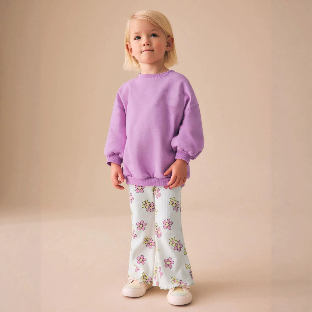 Mädchen Flared Leggings mit floralem Design
