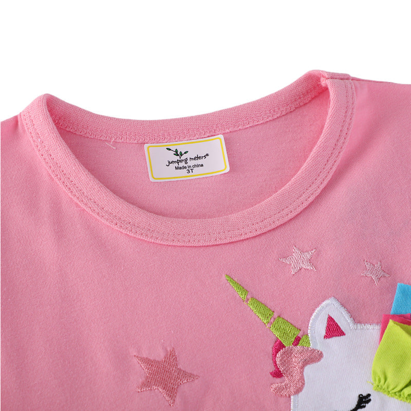 Mädchen Tüllkleid mit Einhornapplikation