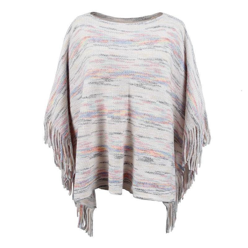 Damen kuscheliger Poncho mit fransigen Details Selmira