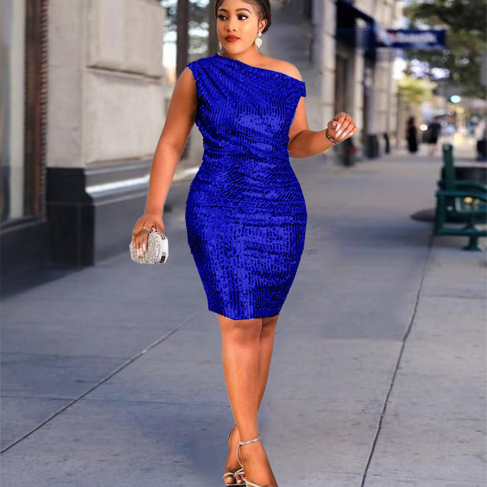 Damen Cocktailkleid mit asymmetrischem Design und elegantem Schimmer Selmira