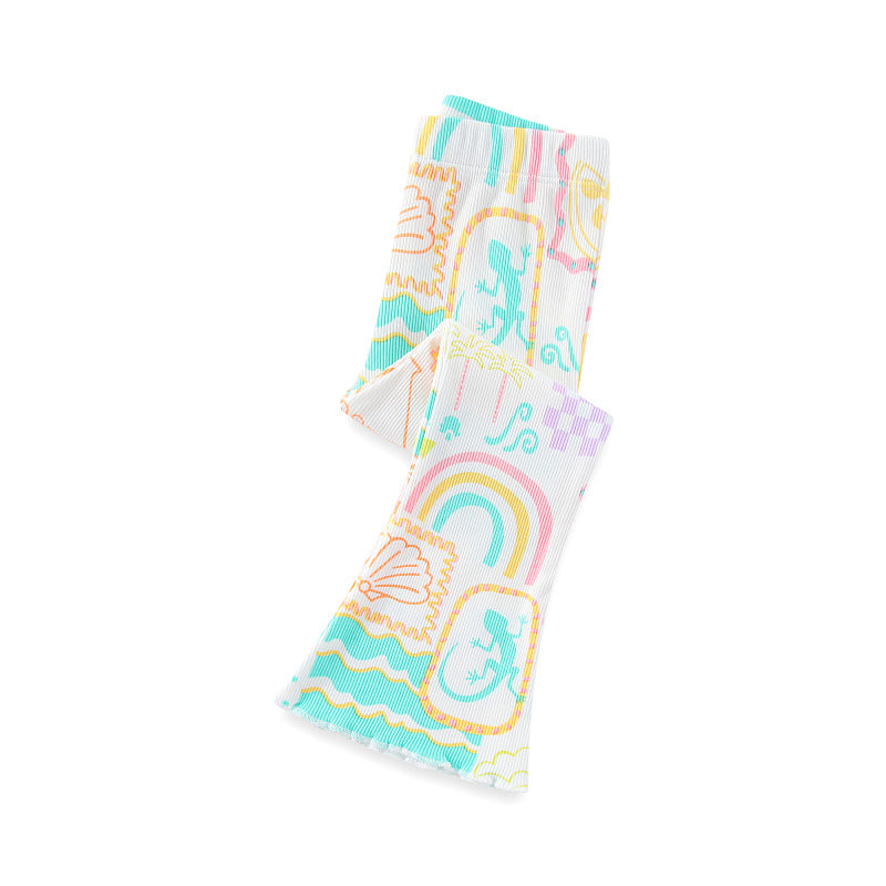 Mädchen Leggings mit buntem Strandmotiv