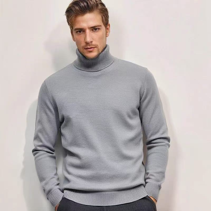 Herren nan feinstrick Rollkragenpullover mit schmaler Silhouette und gerippten Bündchen