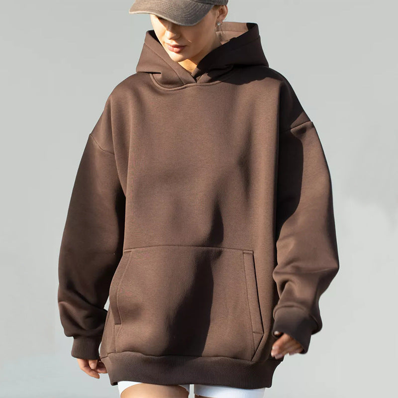 Damen nan oversized Kapuzenpullover mit Kängurutasche und dropped-shoulder Schnitt