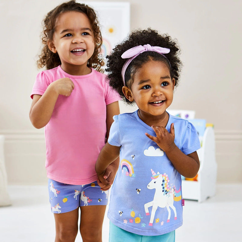 Mädchen T-Shirt mit verspieltem Einhorn-Design