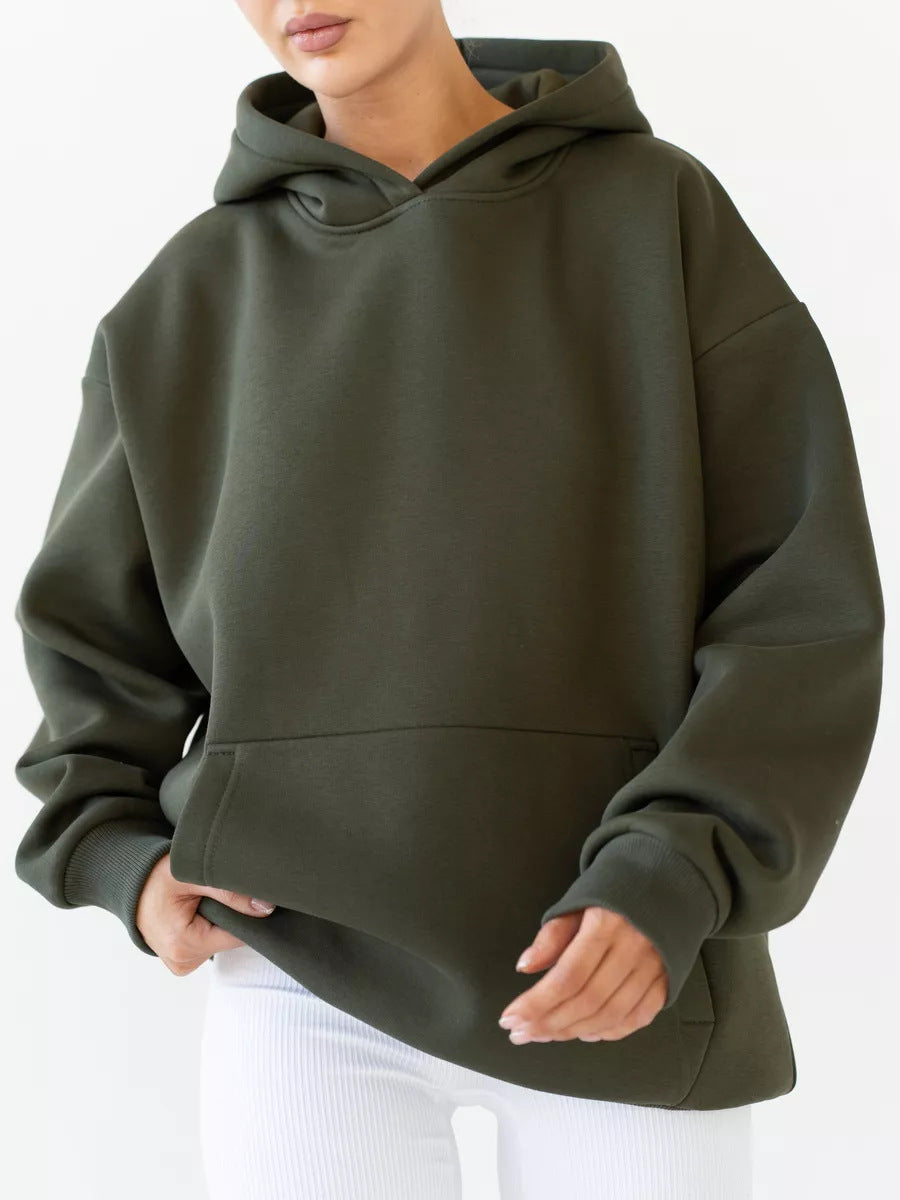 Damen nan oversized Kapuzenpullover mit Kängurutasche und dropped-shoulder Schnitt