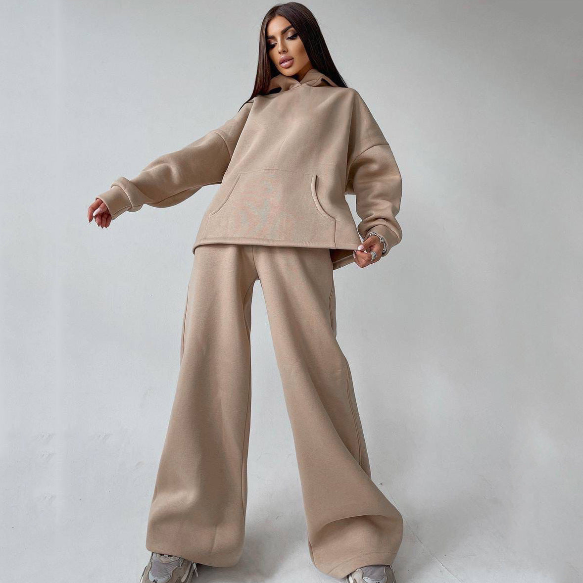 Damen nan weiches Oversize Hoodie mit weitem Schlag Jogginghose Set