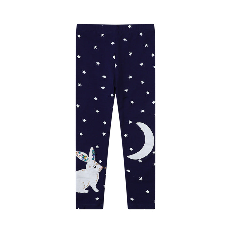 Mädchen Leggings mit verspieltem Hasen- und Sternenmotiv