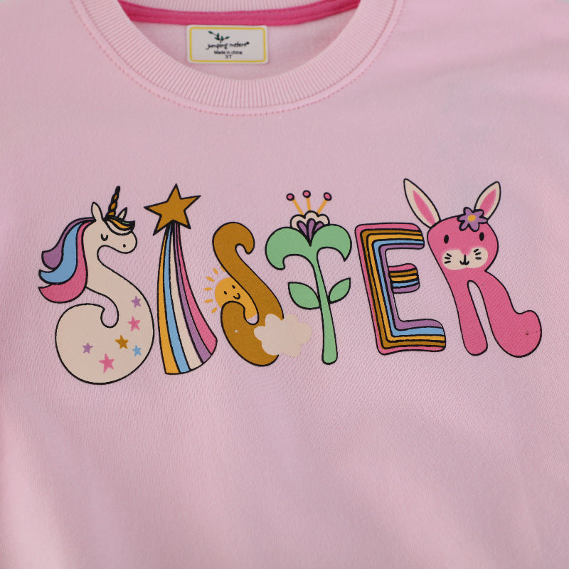 Mädchen Sweatshirt mit buntem Tier- und Motivdruck