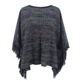 Damen kuscheliger Poncho mit fransigen Details Selmira