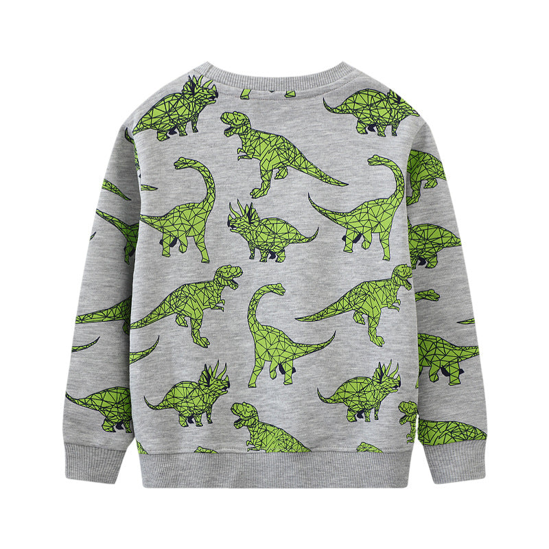 Kinder Sweatshirt mit kreativem Dinosaurier-Muster