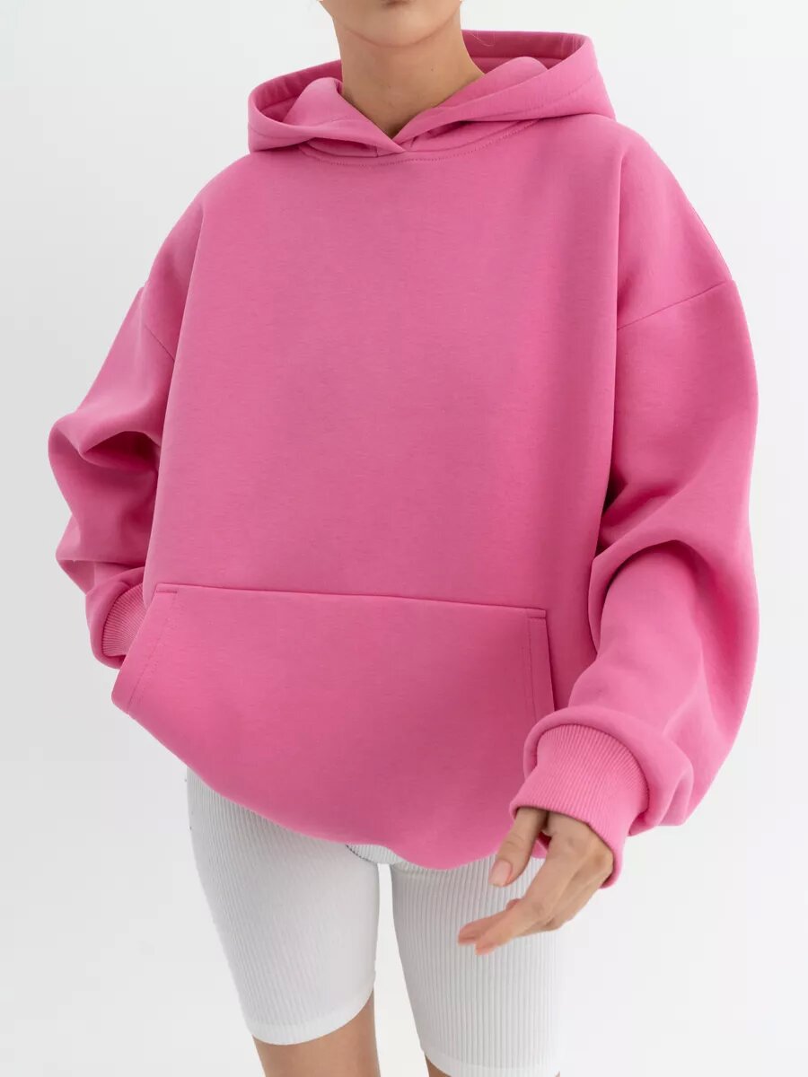 Damen nan oversized Kapuzenpullover mit Kängurutasche und dropped-shoulder Schnitt