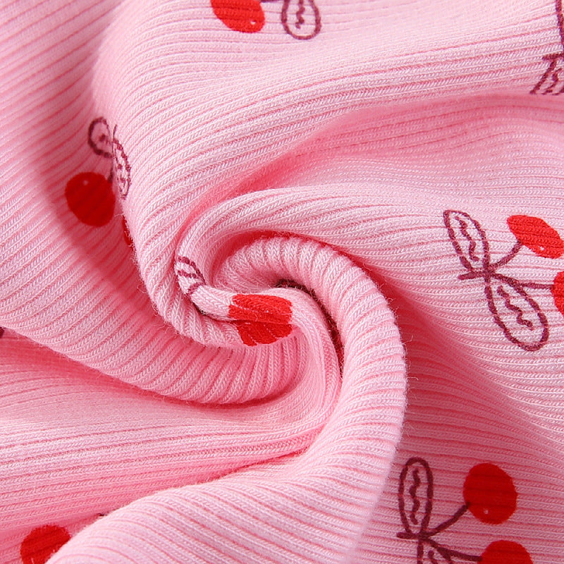 Mädchen Leggings mit fröhlichem Kirschmotiv