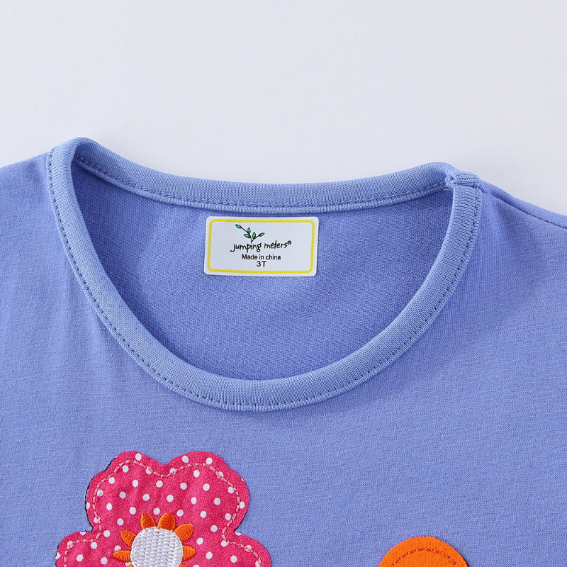 Mädchen Baumwoll-Kleid mit handgestickter Einhorn-Applikation