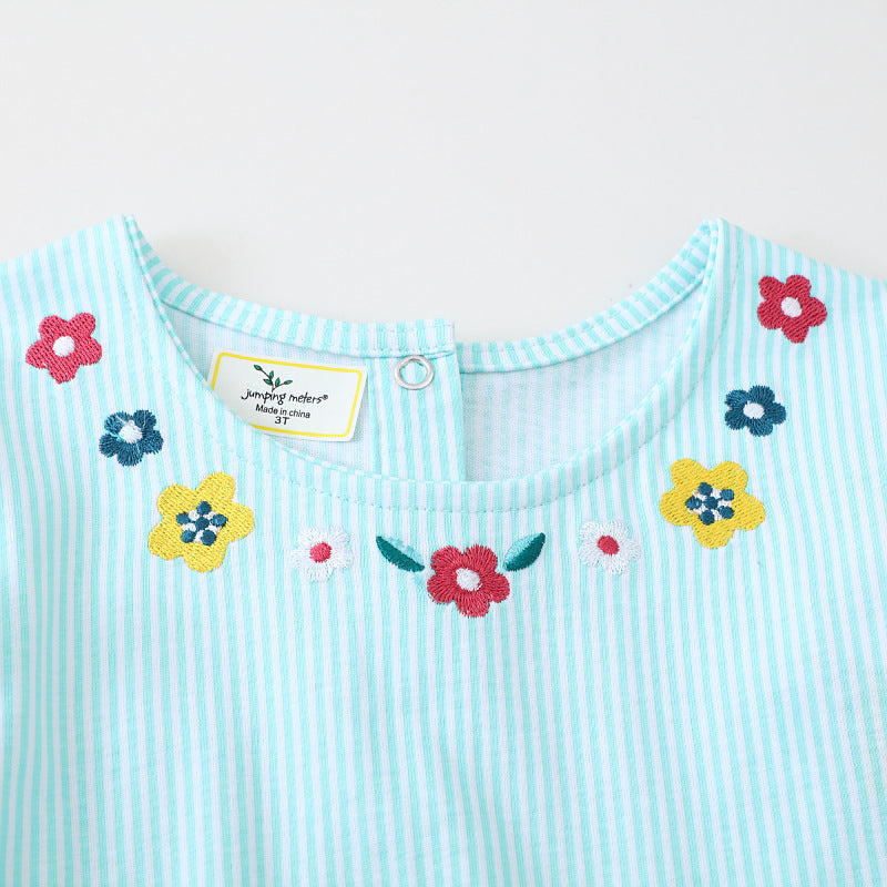 Mädchen Sommerkleid mit farbenfrohen Blumenstickereien
