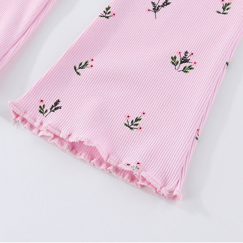 Mädchen Schlagleggings mit floralem Muster