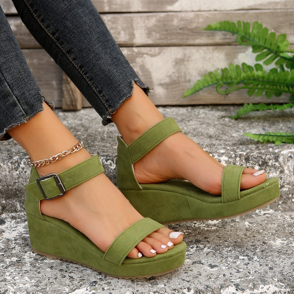 Damen Keil-Sandalen mit verstellbarem Riemen und rutschfester Sohle Selmira