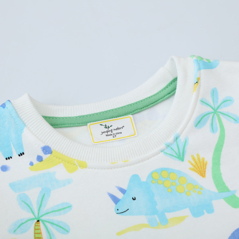 Kinder Sweatshirt mit buntem Dinosaurierdruck