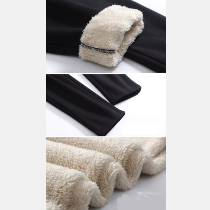 Damen nan gefütterte Thermo-Jogginghose mit Teddyfutter, elastischem Bund und Kordelzug