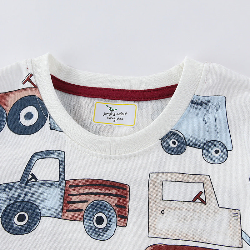Kinder T-Shirt mit buntem Baustellenmotiv