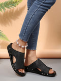 Damen Komfortable Slide-Sandalen mit modischem Cut-Out-Design und elegantem Strassbesatz Selmira