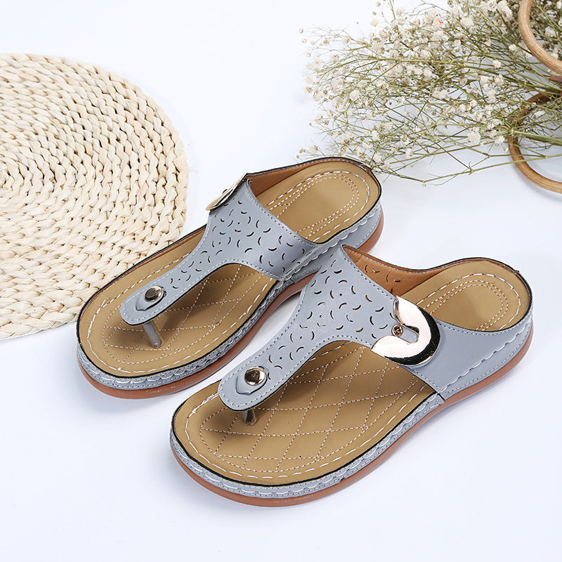 Damen Bequeme Zehentrenner-Sandalen mit verstellbarem Riemen und gepolsterter Sohle Selmira