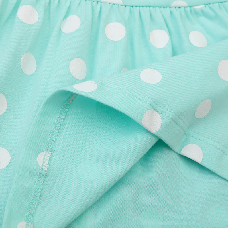 Mädchen Polka Dots Kleid mit süßem Reh-Design