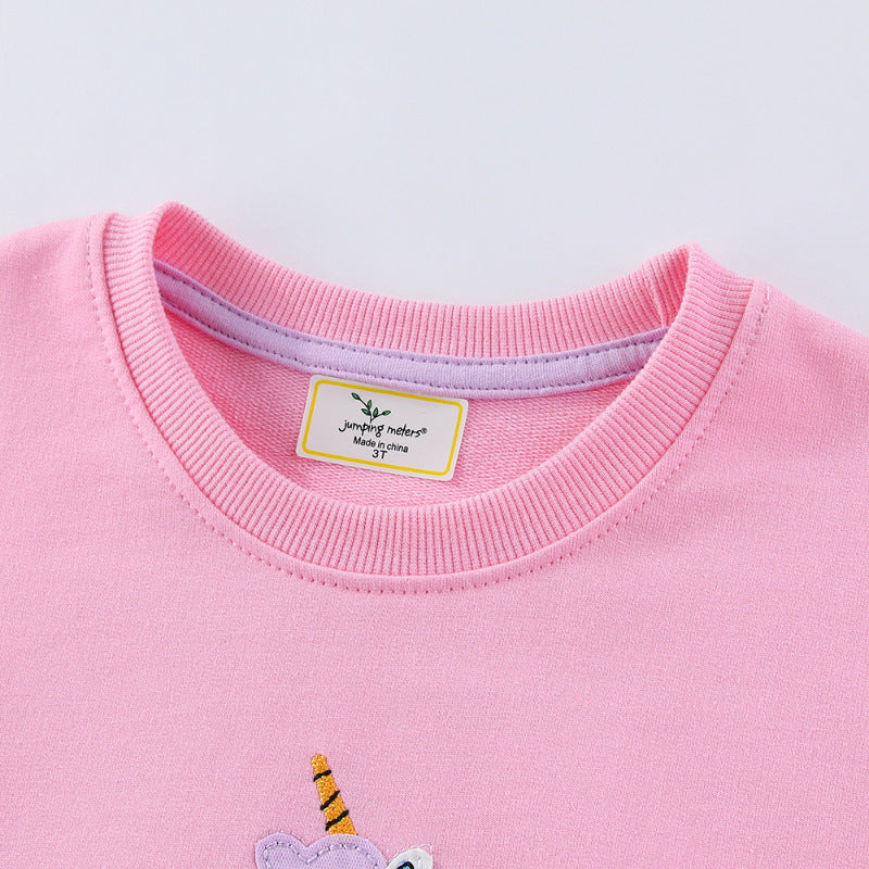 Mädchen Sweatshirt mit niedlichem Einhorn- und Blumen-Design