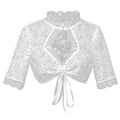 Damen nan Spitzenbolero kurz mit Stehkragen und Bindand