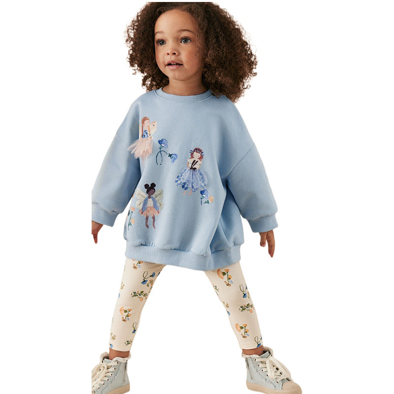 Mädchen Leggings mit buntem Blumenmuster