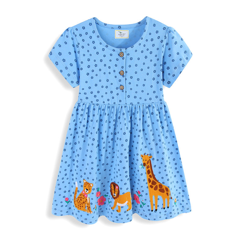 Mädchen Sommerkleid mit tierischem Motiv