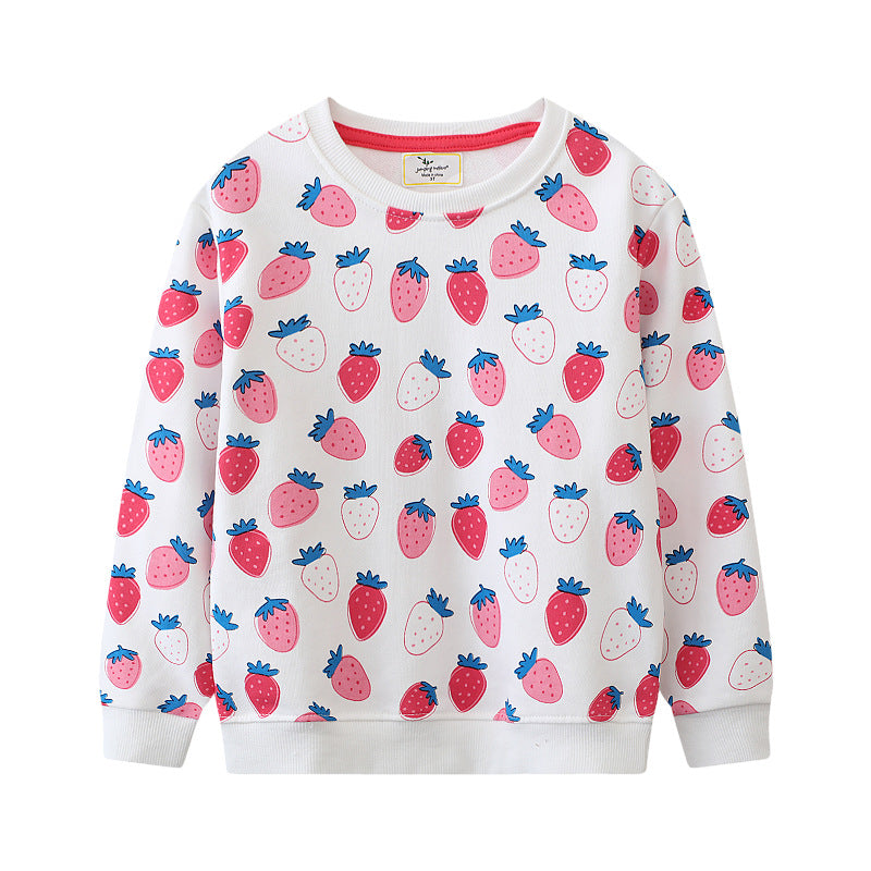 Mädchen Sweatshirt mit fröhlichem Erdbeermuster